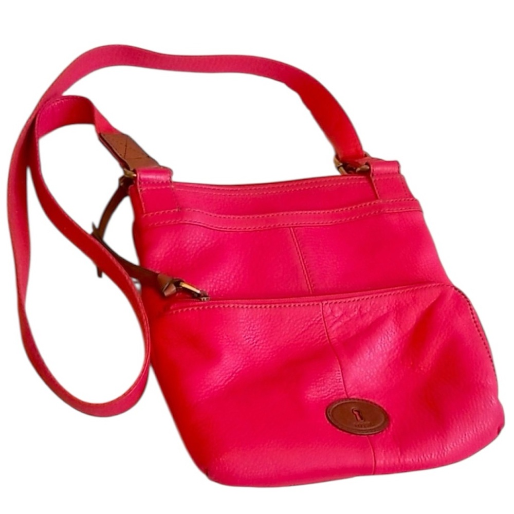 Fossil Pink Leather Crossbody Bag